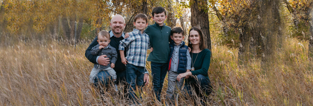 Dr. Christensen, his wife Stephanie and their 4 boys Cooper, Mason, Tucker, Colton
